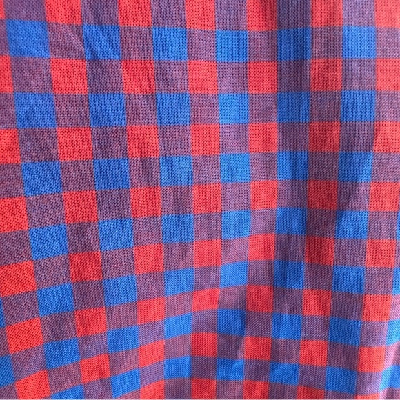J. Crew Women's Red and Blue Checkered button up. size large. Lightweight - Picture 3 of 4